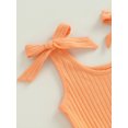 thumbnail image 5 of Jxzom Toddler Baby Girl Sleeveless Jumpsuit Solid Ribbed Knitted Tank Romper Shorts Overalls 6M 12M 18M 2T 3T 4T One-Piece Summer Clothes, 5 of 8