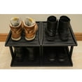 Fifth Ave Kraft 2Tier Boot Tray Outdoor Shoe Storage Heavy Duty Weatherproof, Black