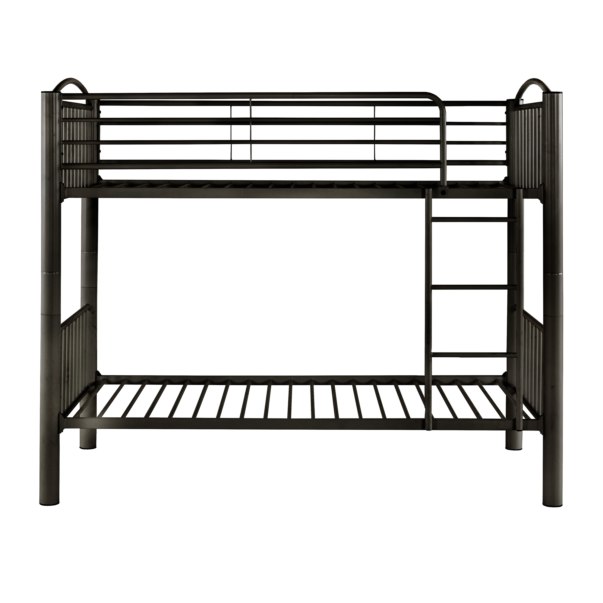 Weston Home Visalia Kids Convertible Metal Twin over Twin Bunk Bed, Black