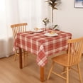 thumbnail image 2 of Checkered Tablecloth Square 54 x 54 Inch - Waterproof, Wrinkle Resistant and Washable Buffalo Plaid Table Cloth, Gingham Table Covers for Christmas Wedding Party Camping, Red, 2 of 7