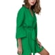 thumbnail image 1 of Bata de algodón de crespón para mujer Qarigey Pijama Verde S, 1 of 6