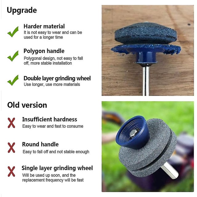 Afilador de cuchillas de cortacésped Universal de 3 uds para cualquier taladro eléctrico y taladro de mano ZefeiWu 1327533517911