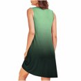 thumbnail image 3 of Comfortable Pajamas for Women New Women Gradient Print Nightgowns with Pockets Sleep Shirts Sleeveless Sleepwear Pleated Front Nightshirt Green S, 3 of 7