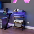 thumbnail image 6 of KitchenKey Video Game Console Shelf with Outlet, Stereo Racks and Stand with Led Strip Light,4-Tier Gaming Shelf for PS4 PS5 Xbox Games Organizer, Small Entertainment Center,AV Media Stand for CD DVD, 6 of 16