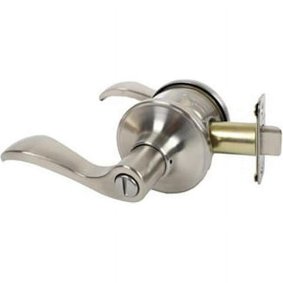 Pamex FLYEP01L Left Hand Naples Lever with Round Rose Privacy Lockset Grade 3, Satin Nickel