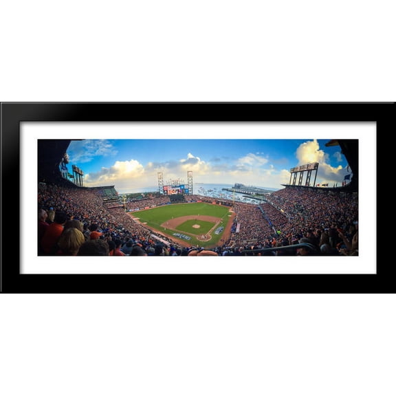 AT&T Park 40x18 Large Black Wood Framed Print Art - Home of the San Francisco Giants