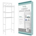thumbnail image 3 of J&V TEXTILES 3-Shelf Bathroom Organizer Over The Toilet, Bathroom Spacesaver White, 3 of 4