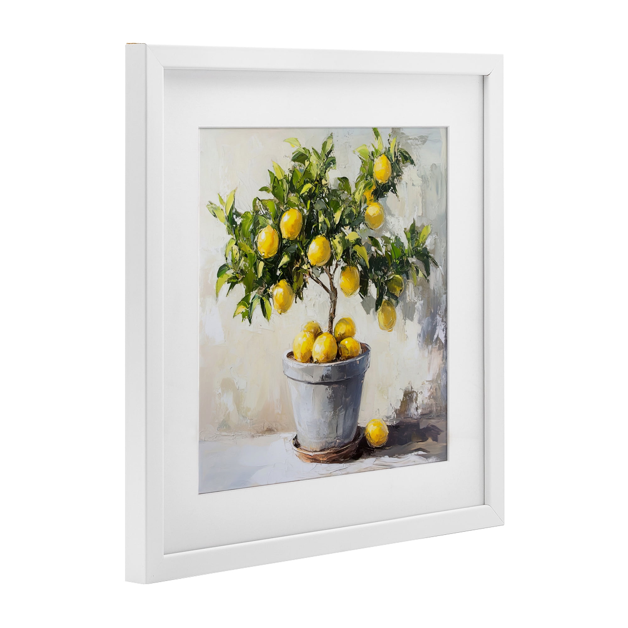 Stupell Industries Falling Lemon Tree White Framed Print Under Glass, design by Tina LeCour