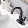 thumbnail image 4 of Wowow Oil Rubbed Bronze Single Hole 1-Handle Bathroom Sink Faucet with Drain and Deck Plate, 4 of 8