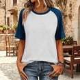 thumbnail image 7 of Dresfit Shirts for Women Waffle Knit Crewneck Tops Summer 2026 Denim Short Sleeve Outdoor Shirt Ralgan Breathable Loose Fit Baseball T Shirt 3XL, 7 of 7