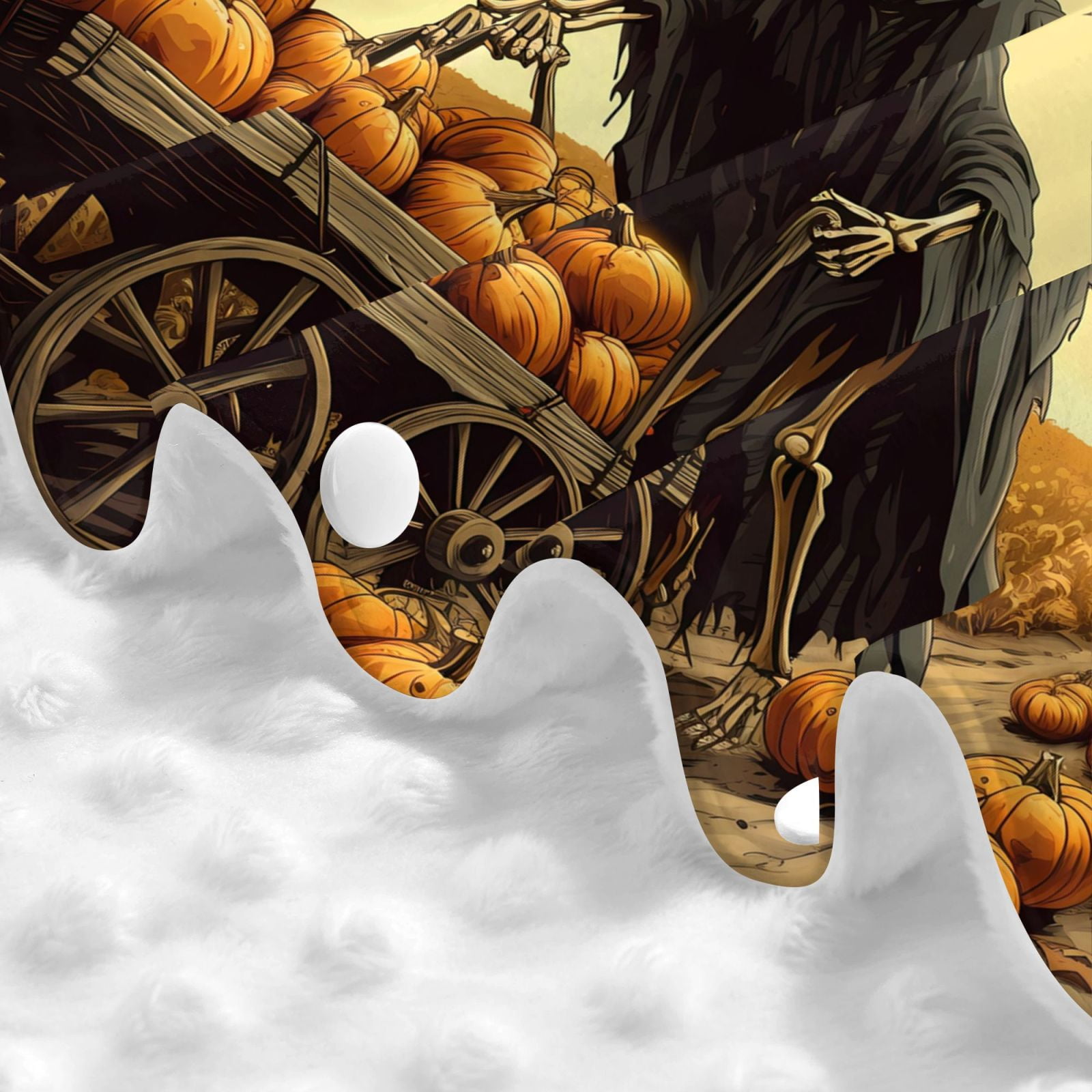 Car Seat Cover Baby - Halloween Rice Field Pumpkin Skull Breathable Infant Car Seat Cover for Baby Carseat, Lightweight Comfort Baby Essentials Must Haves Newborn Stuff for Girl Boy