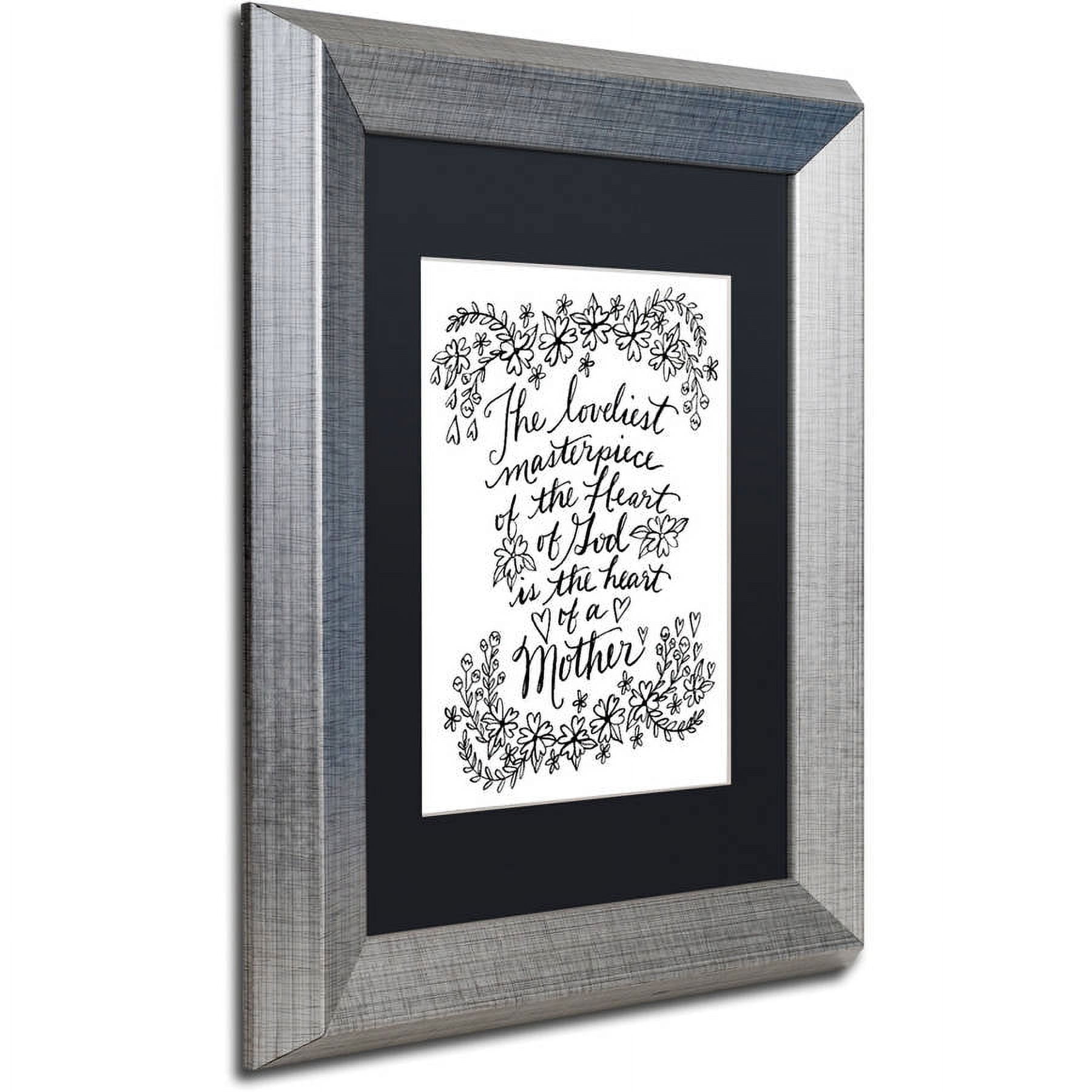 Trademark Fine Art "Mothers Heart" Canvas Art by Elizabeth Caldwell, Black Matte, Silver Frame