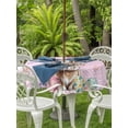 thumbnail image 4 of Round Outdoor Tablecloth With Umbrella Hole And Zipper– Floral Bunny Easter Waterproof Patio Table Cover for Party, Picnic, Backyard, 60" Dia. , Spring Colorful Eggs Pink, 4 of 8