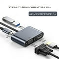 USB C To 4K VGA Adapter Type C Hub PD Dock Hub for
