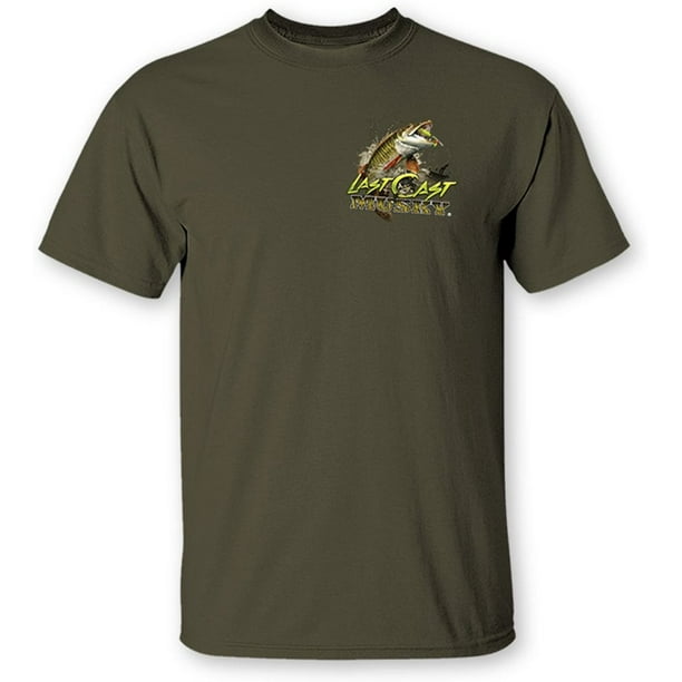 Visit The Follow The Action Store Follow The Action Musky Last Cast Two-Sided Short Sleeve Fishing T-Shirt Green Xl