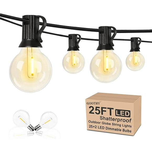 Cadena de luces LED para exteriores GOOTHY, 25 m, impermeables, 27 G40