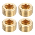 thumbnail image 1 of 4Pcs Brass Pipe Plug Fitting, 3/4" PT Male Internal Hex Thread Socket Pipe Plug, 1 of 6