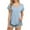 Light blue, variant on Women's Pocket V-Neck Tee - Summer Basic Casual T-Shirt, Loose Fit Comfortable Solid Color Top | Yubnlvae (Beige | L)