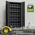 thumbnail image 4 of Metal Storage Cabinet, 72" Black Steel Garage Cabinet with Doors and Adjustable Shelves, Lock,Garage Cabinets System for Garage,Home Office,School, 4 of 4
