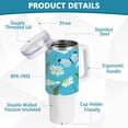 thumbnail image 4 of SKYSONIC 40oz Butterfly Daisy Tumbler With Lid And Straw Travel Coffee Mug Stainless Steel Insulated Thermal Tumblers Cup, 4 of 7