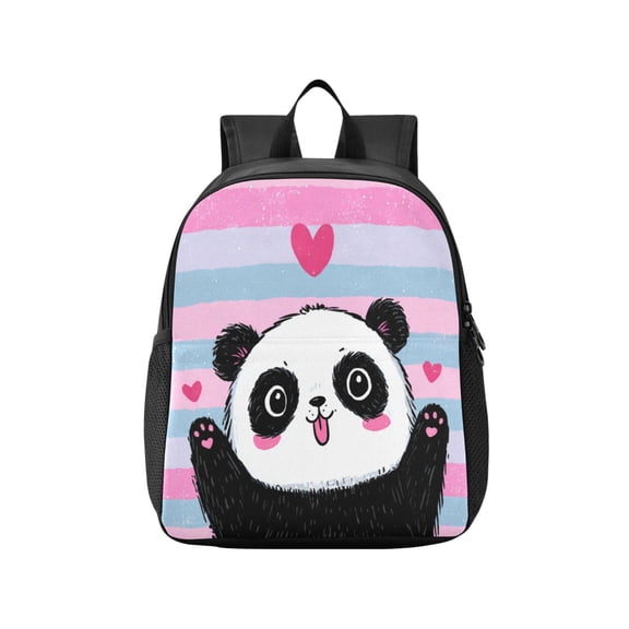 Toddler Backpack Adorable Panda Love Design Waterproof Lightweight Backpack Casual Mini Daypack for Daycare & Travel