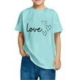 thumbnail image 4 of Toddler Girl Clothes under $5 Summer Short Sleeve Love Print Cotton Round Neck Toddler Kids Girls T-shirt Cute Top 3-10 Years, 4 of 4