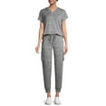 thumbnail image 6 of Hanes Women’s Short Sleeve Hoodie and Pajama Cargo Pant Set, 6 of 6