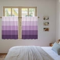 thumbnail image 4 of Purple Ombre Tier Curtains, Modern Abstract Art Farmhouse Striped Light Filtering Kitchen Curtains, 2Pcs Rod Pocket Half Window Treatments Panels for Sink Cafe Cabinet Basement 27.5x45 Inches, 4 of 9