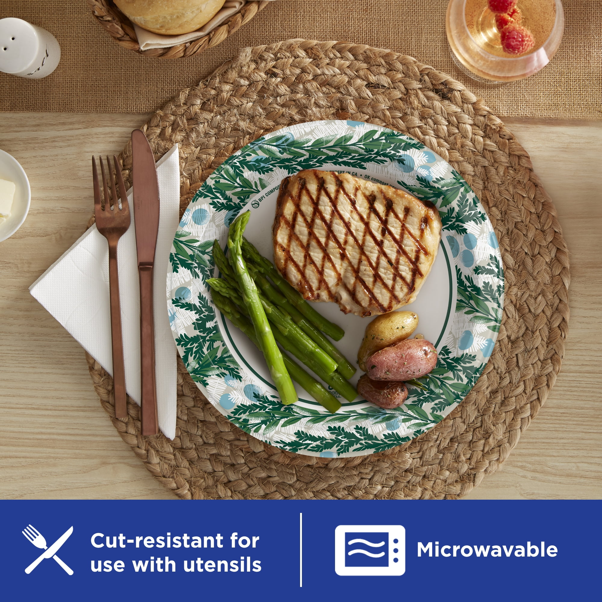 (2 pack) Dixie Ultra Winter Design Disposable Paper Plates, 10", Multi-Color, 20 Count