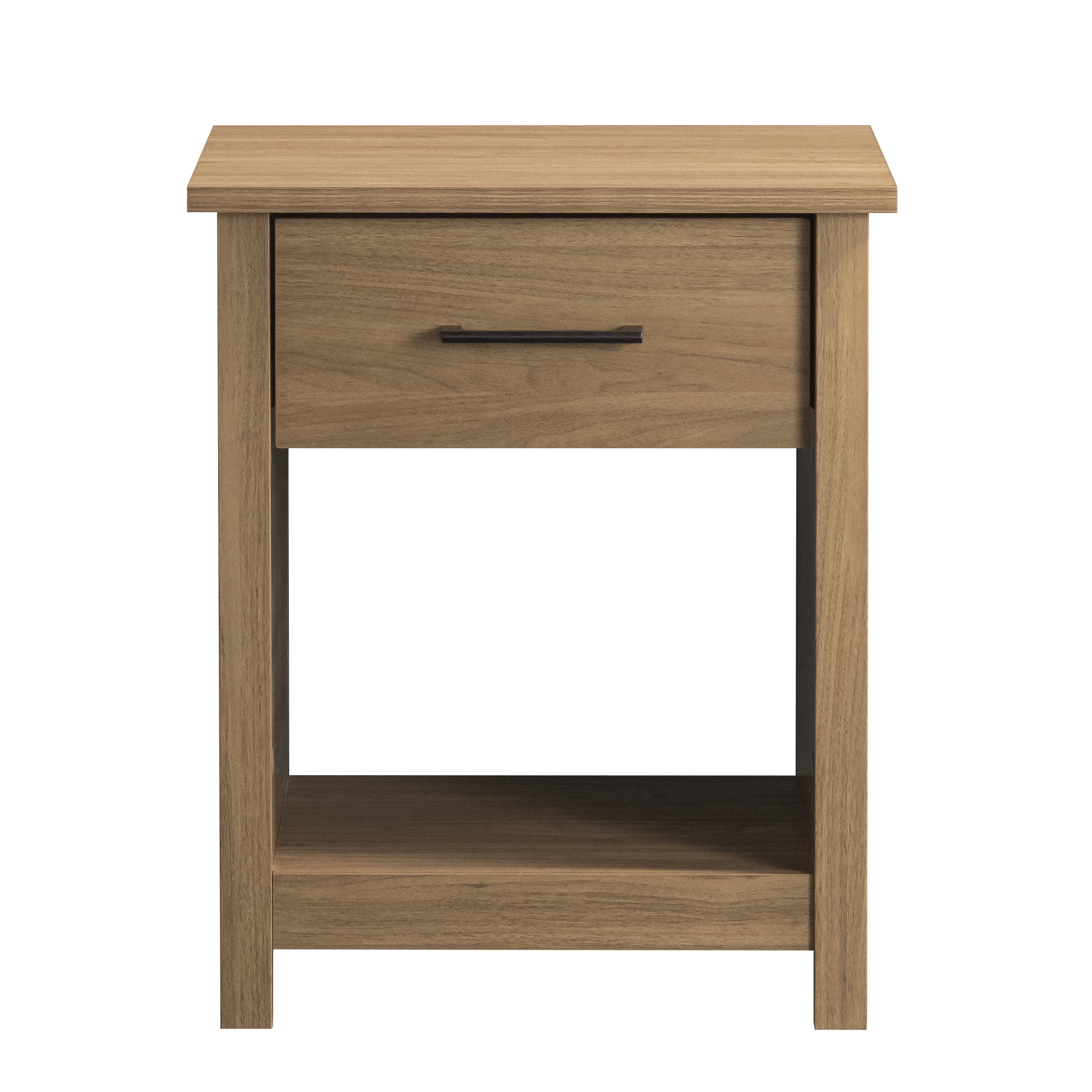 Mainstays Hillside Nightstand with Drawer, Walnut Finish