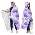 thumbnail image 2 of Wearable Blanket,Purple Butterfly Lavender Pattern Hooded Wearable Flannel Blanket for Adults & Teens,Winter Poncho Shawl Wrap Cape Cozy Anti-Pill,60"x80", 2 of 5