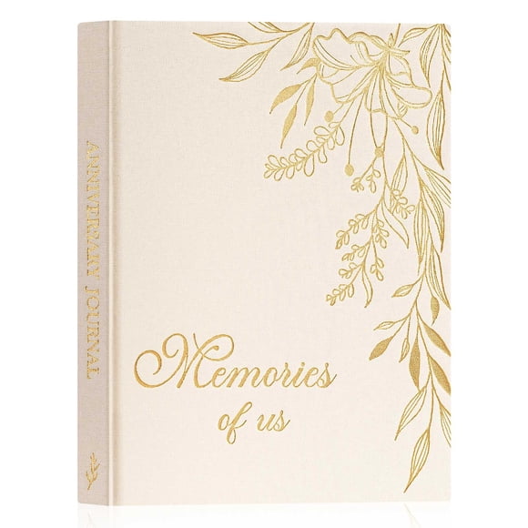 Lanpn Journal d'Anniversaire de Mariage Livre Souvenirs de Nous, Lin Datant du 70e Anniversaire de Mariage Scrapbook Noteb