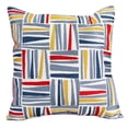 thumbnail image 3 of Jordan Manufacturing 18" x 18" Multicolor Abstract Stripe Square Reversible Decorative Throw Pillow with Embroidery Accent, 3 of 4