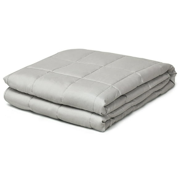 20 lbs Weighted Blankets 100% Cotton w/ Glass Beads Light Grey 60"x80"