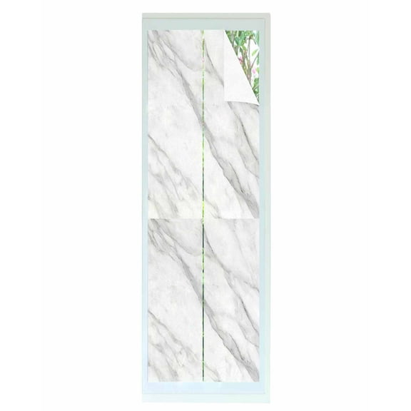 Window Privacy Film Marble Stained Glass Window Film Decorative Sun Block Window Cover Modern Grey White Rock Monochrome Simple Window Clings Static Adhesive Sticker for Bathroom 17.7"x78.7"