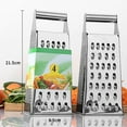 thumbnail image 3 of 4-Sided Stainless Steel Box Grater, Cheese Carrot Shredder Slicer with Fine Medium Coarse Grating Sides, Kitchen Tool, 8.5 inch, 3 of 9