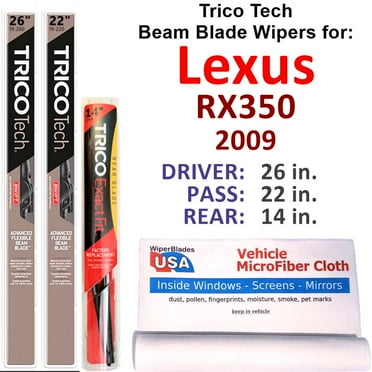 2009 Lexus RX350 Beam Blade Wipers (Set of 3) w/Rear Wiper