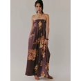 thumbnail image 4 of Women'S Floral Maxi Dress Sleeveless Backless A-Line Long Flowing Dress Hollow Back Spaghetti Strap Sundress Brown M, 4 of 6