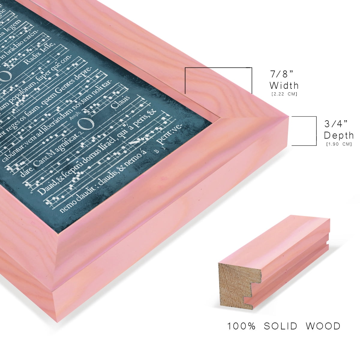 Graphic Songbook III - Framed Print w/glass - Sunset Pink