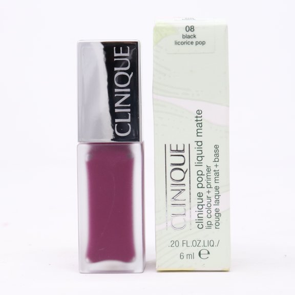 Clinique Pop Liquid Matte Lip Colour Primer 0.20oz 08 Black Licorice Pop New