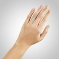 thumbnail image 4 of Believe by Brilliance Women's Fine Silver Plated Aquamarine Cubic Zirconia Ring (Size 7), 4 of 5