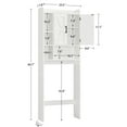 thumbnail image 3 of Over The Toilet Storage Cabinet with 4 Open Shelves and Adjustable Shelf, Extra Tall Bathroom Organizer Unit with 2 Barn Doors, Home Space Saver for Bathroom, Laundry Room, White, 3 of 7