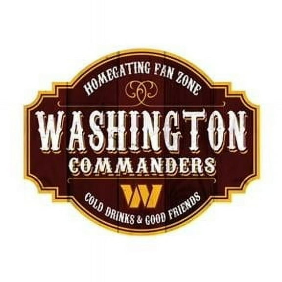 Fan Creations 7846118169 12 in. Homegating Tavern Washington Commanders Wood Sign