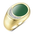 thumbnail image 3 of RYLOS Men's Designer Ring: 14K Yellow Gold with Green Quartz and Diamonds - Gold Rings for Men  Size 13, 3 of 6