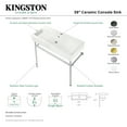 thumbnail image 5 of Kingston Brass VPB39177ST New Haven 39" Porcelain Console Sink with Stainless Steel Legs (1-Hole), White/Brushed Brass, 5 of 6