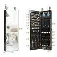 thumbnail image 3 of Gymax Mirrored Wall & Door Mounted Jewelry Storage Cabinet Organizer With Drawer & Lights, 3 of 10