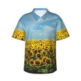 thumbnail image 2 of Picia Blooming Sunflower Field Gentle Cotton Regular Fit Short Sleeve Casual Hawaiian Shirt for Men-, 2 of 9