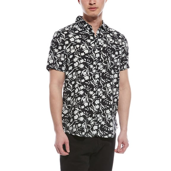 Report Collection mens Woven Shirt, l, Black