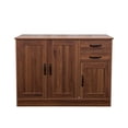 thumbnail image 4 of Xukmct 3 Doors Buffet Sideboard with and 2 Drawers, Wood Serving Storage Cabinet for Dining Room, Entryway, Brown, 4 of 11