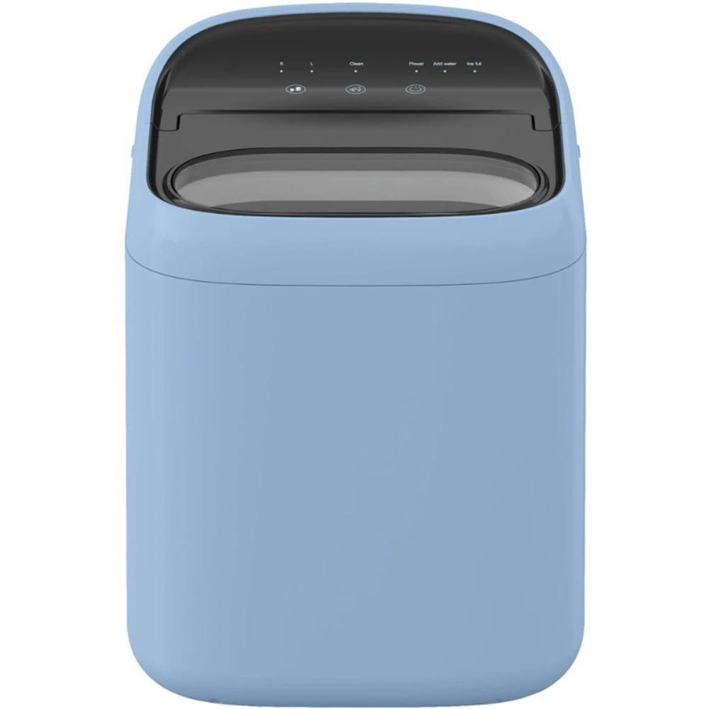 Countertop Ice Maker w/ Basket & Scoop, Fast Ice Making, Bullet Ice Type, Large Capacity, Portable Ice Machine for Home Kitchen Office Camping, Ideal Gift for Women and Men Blue